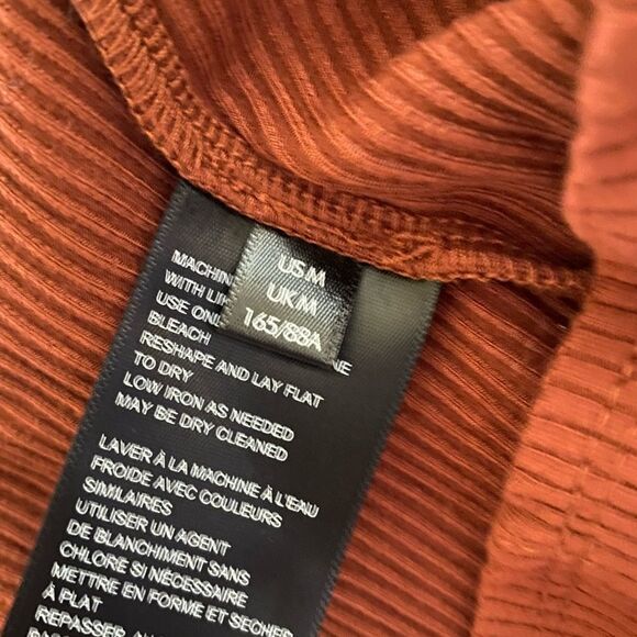 Urban Outfitters Claudia Cropped Top Blouse Size M Balloon Sleeves Rust Orange - Picture 14 of 15